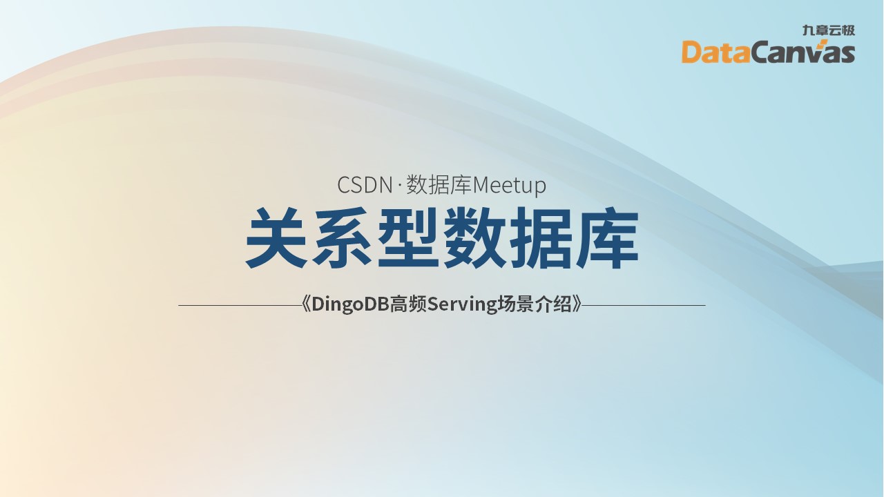 CSDN数据库Meetup：DingoDB高频Serving场景介绍